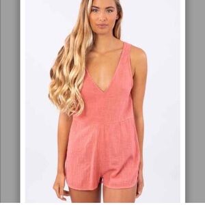 RIP CURL NWT "Holly" Beachy Surfer Summer Relaxed Sienna Romper Deep V SZ XL